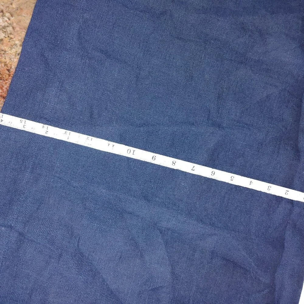 Pottery Barn Kids Navy Blue Flax Linen Pleated Crib Skirt 16